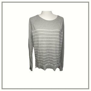 Gap gray with white stripes print sheer back Size Medium